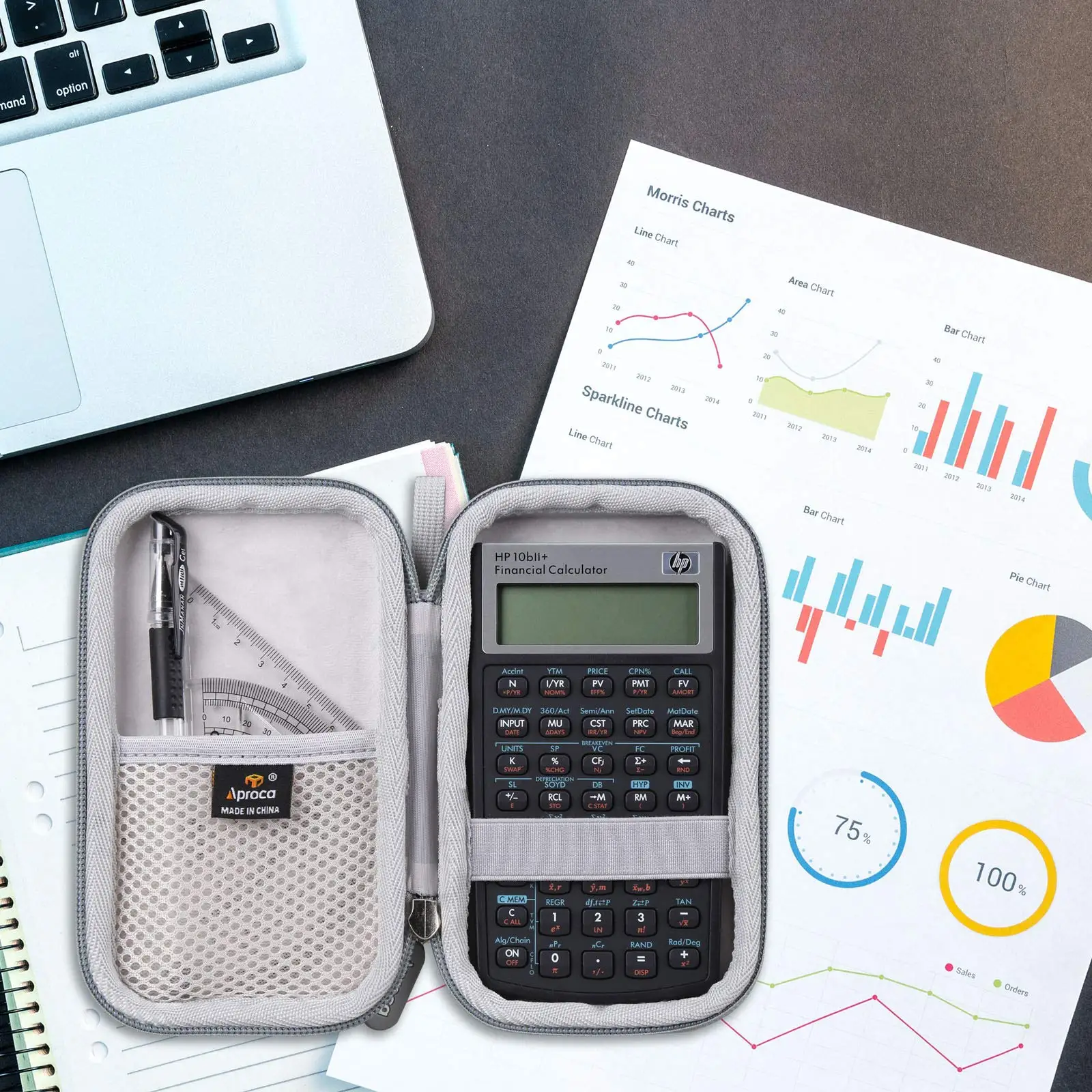 HP 10bII+ financial calculator front view