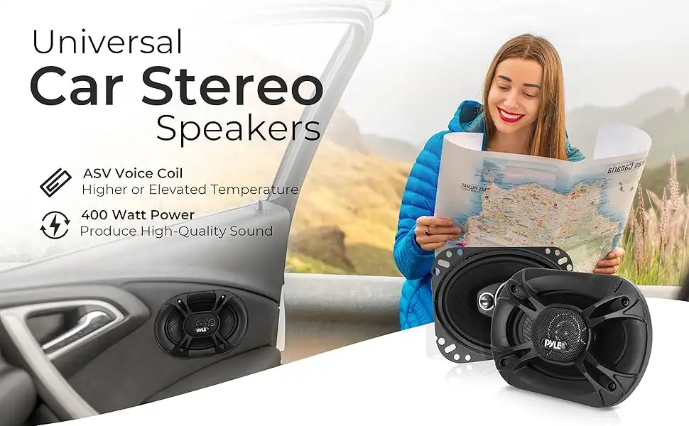 Pyle 5x7 car sound speaker with blue cone design