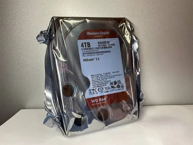 Western Digital WD Red Plus 4TB NAS hard drive front view