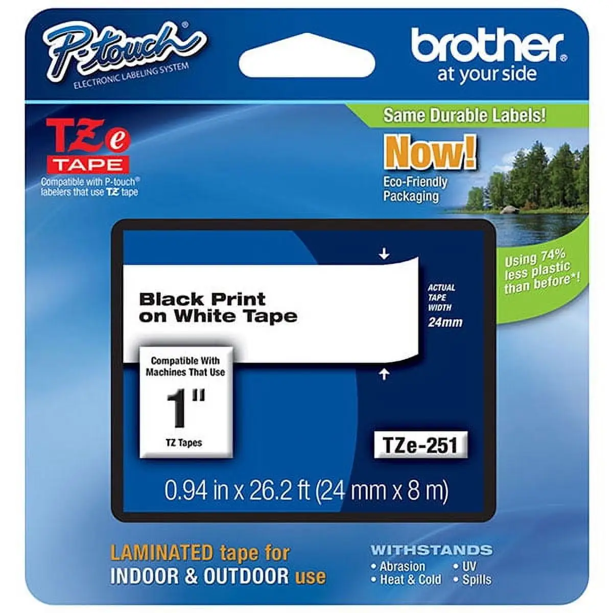Brother TZe-251 label tape packaging and design