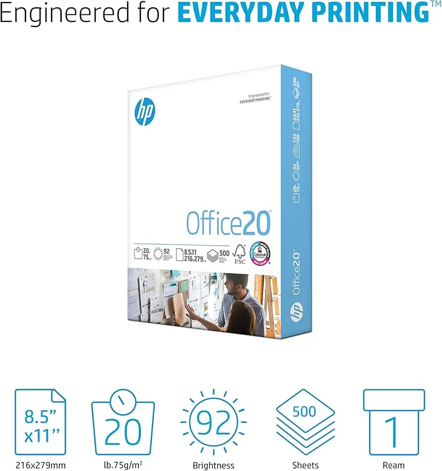 HP Office 20 printer paper packaging photo