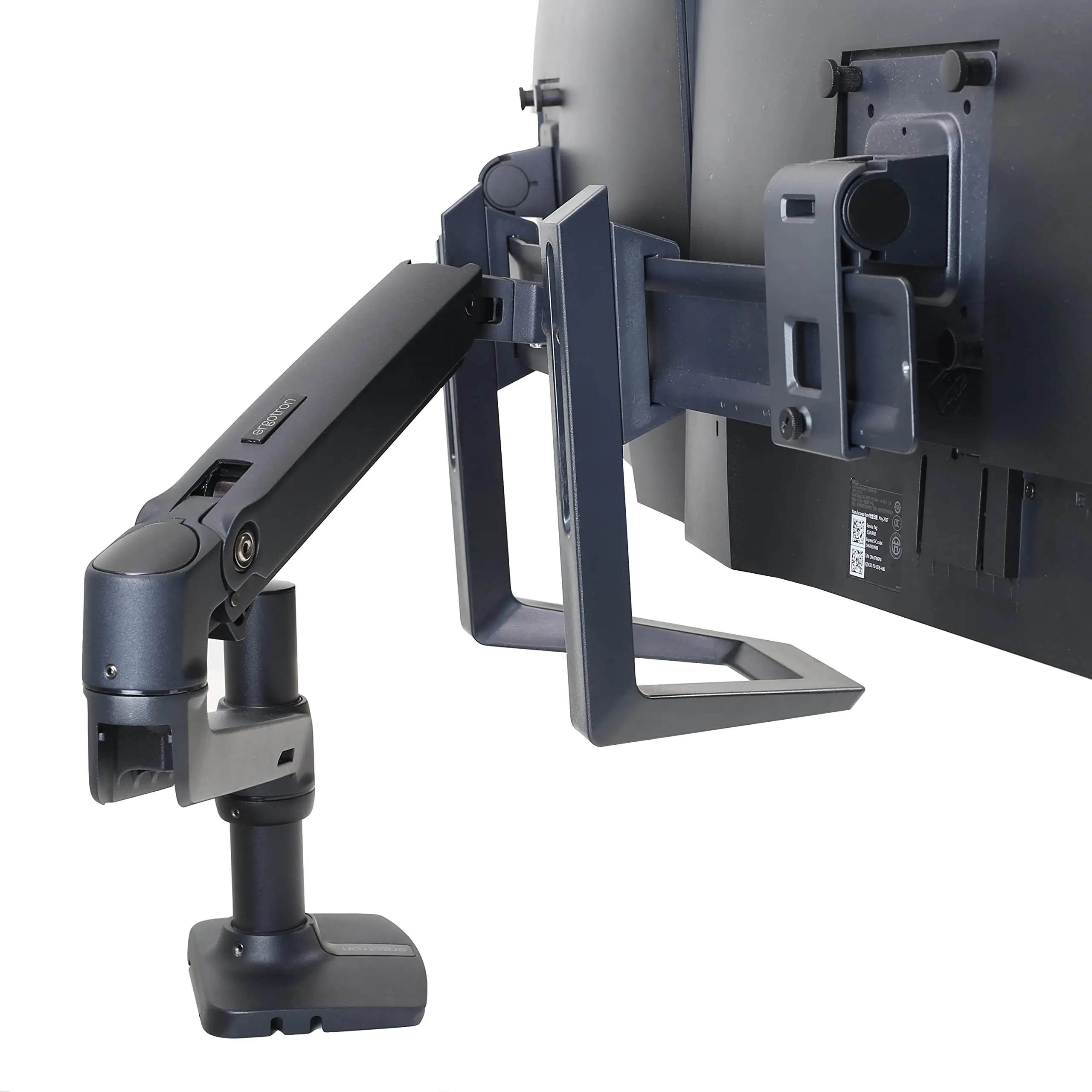 Ergotron LX Dual Monitor Arm workspace setup