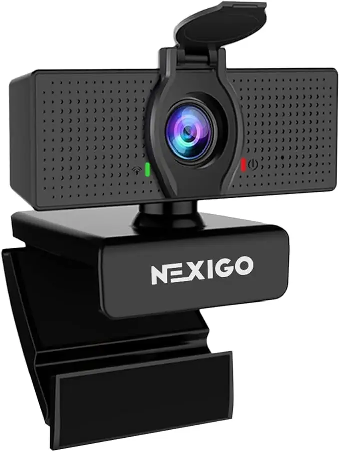 Logitech Brio 101 webcam mounted on monitor