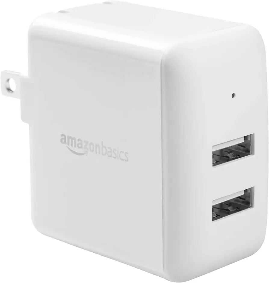 Amazon Basics 12W USB-A Wall Charger compact design