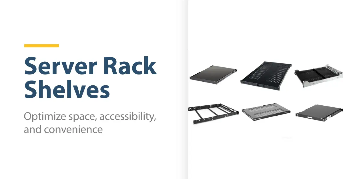 StarTech 1U heavy duty vented rack shelf front view