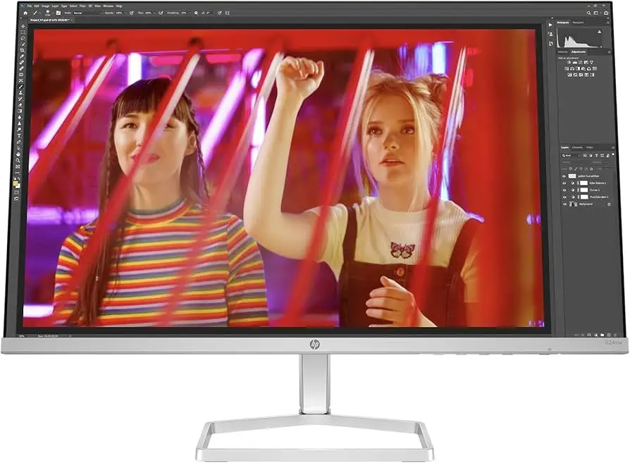 HP Series 5 monitor minimal desk setup example