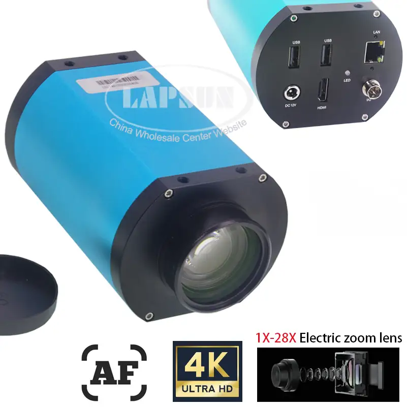 AmScope 4K microscope camera setup in lab