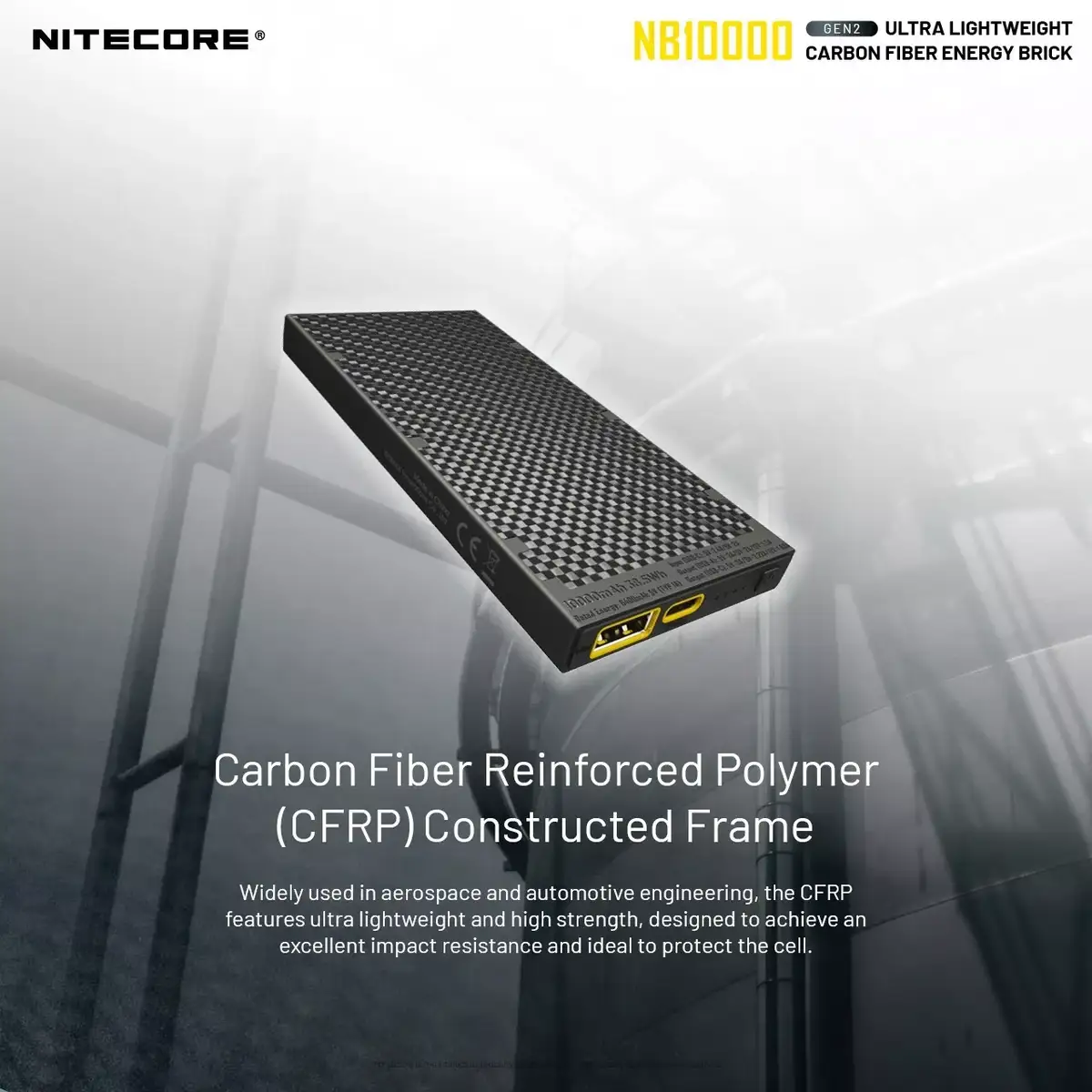 Nitecore NB10000 Gen II carbon fiber outdoor design