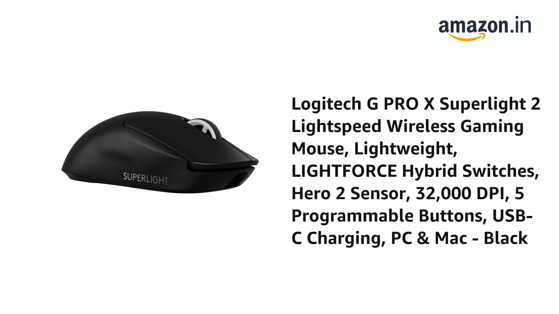Logitech G PRO X Superlight 2 lightweight gaming mouse