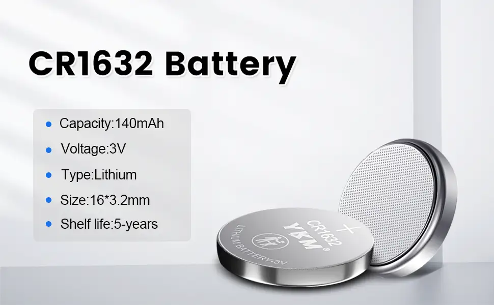 Duracell 1632 lithium coin battery pack close-up