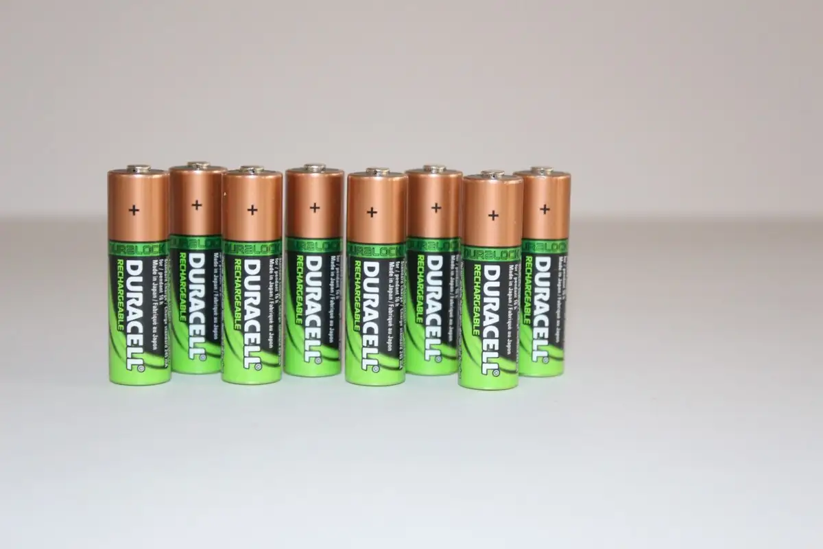 Duracell AA battery bright green casing view