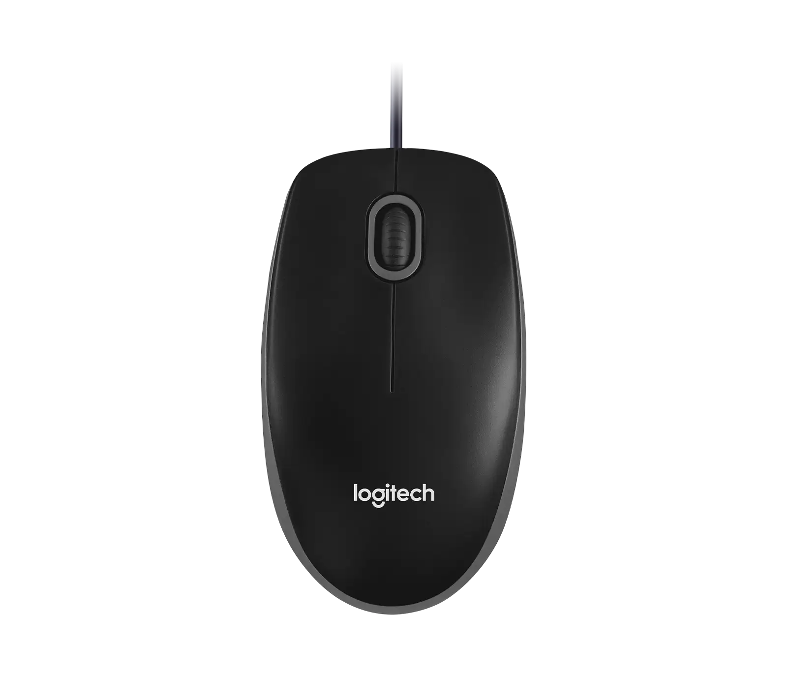 Logitech B100 wired mouse shape and comfort design