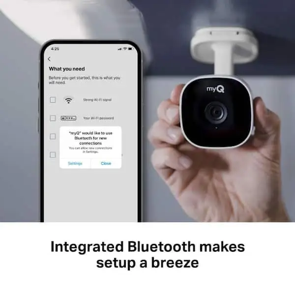 MyQ Smart Garage Security Camera installation example