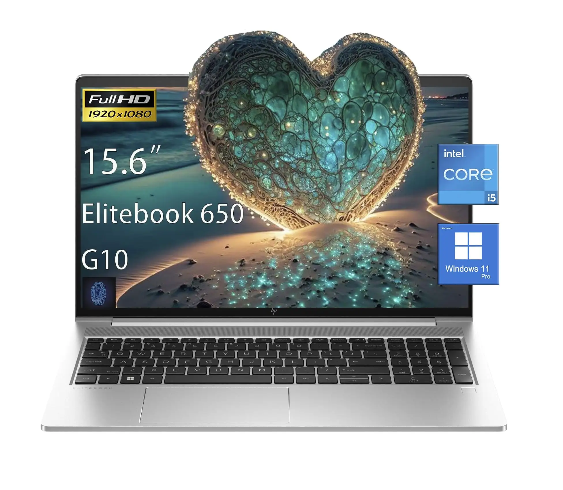 HP 17 Laptop front view with keyboard