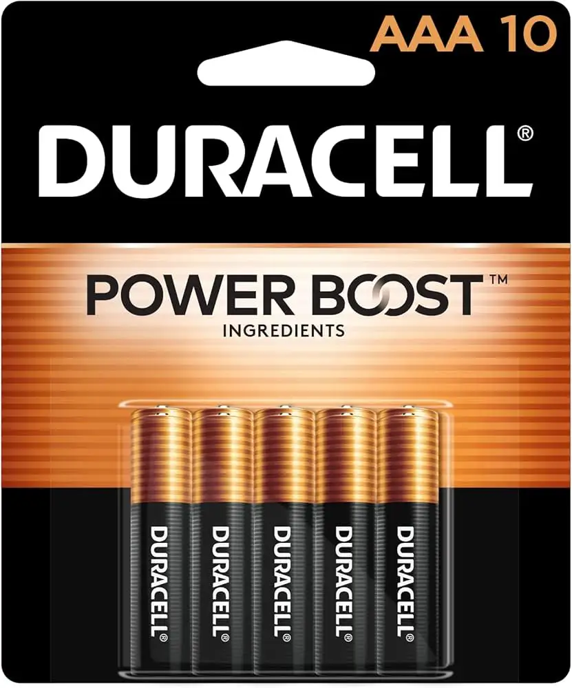 Duracell Coppertop AAA battery pack front view