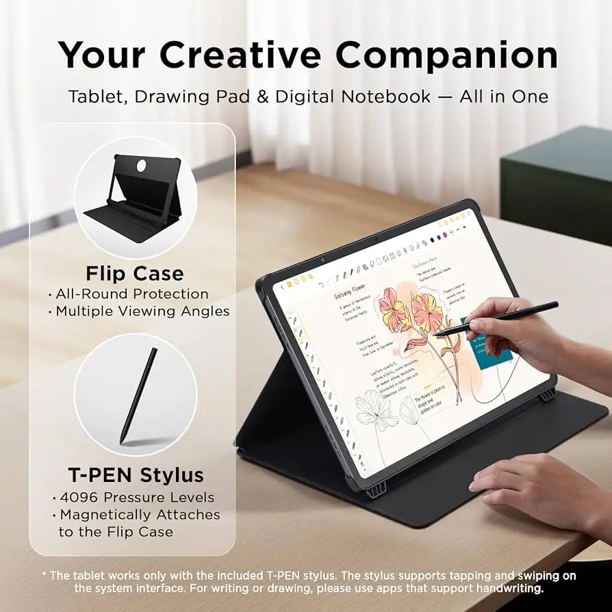 TCL NXTpaper 14 tablet with case and stylus bundle
