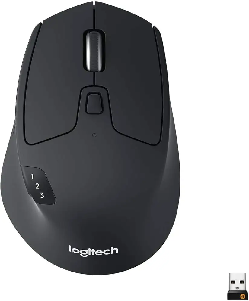 Logitech M720 Triathlon Wireless Mouse scroll wheel close-up