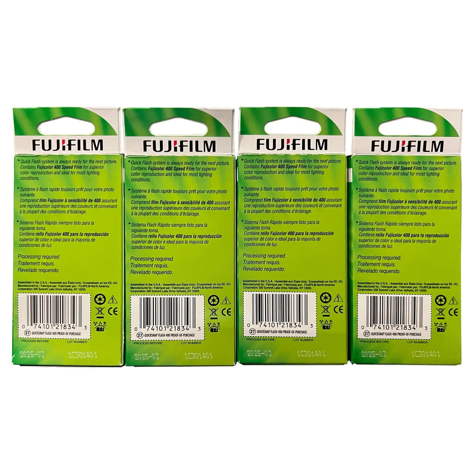 Fujifilm QuickSnap Flash 400 four pack disposable cameras