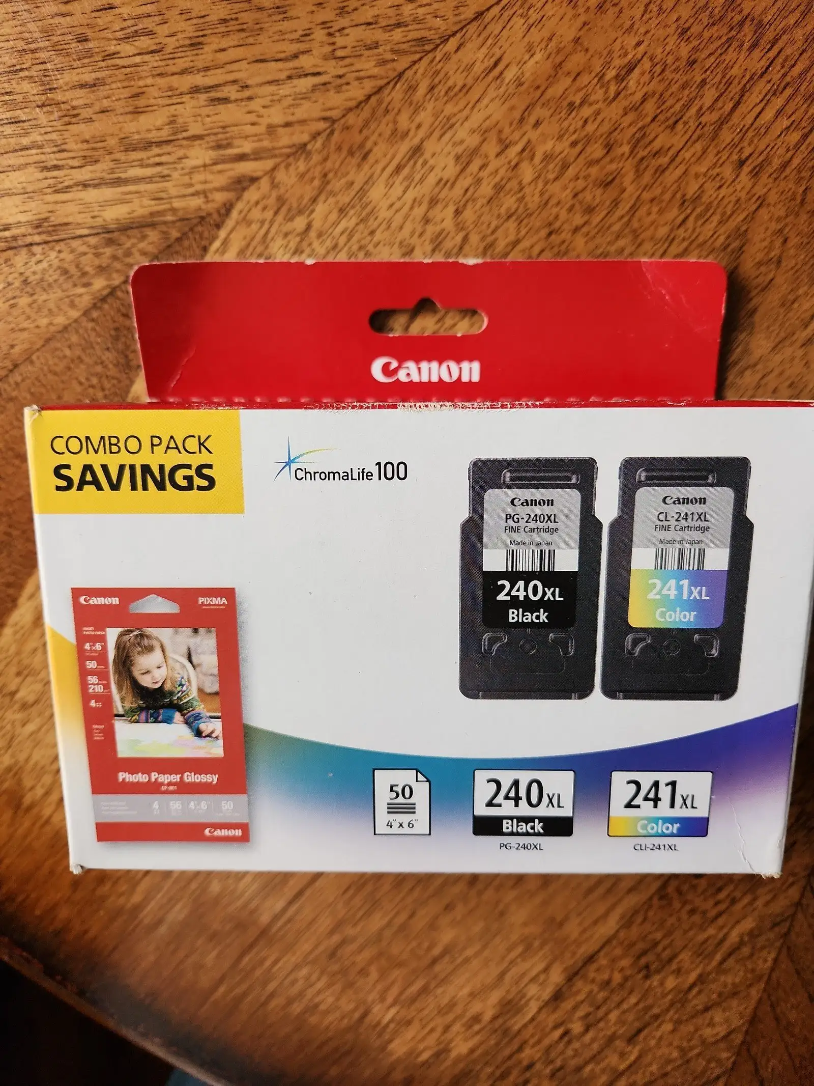 Canon PG-240 XL CL-241 XL retail packaging bundle