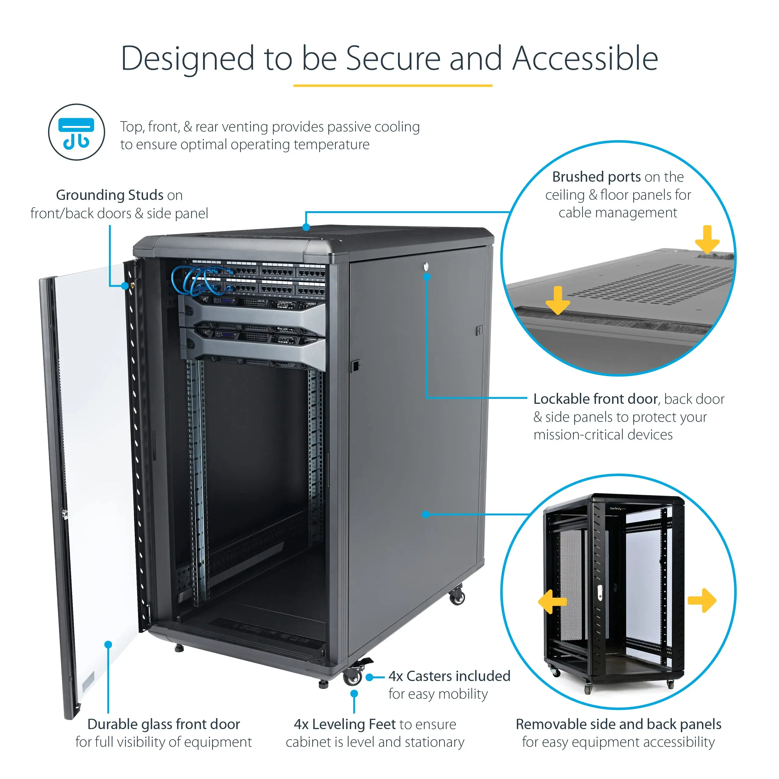 StarTech 22U server rack cabinet pricing chart