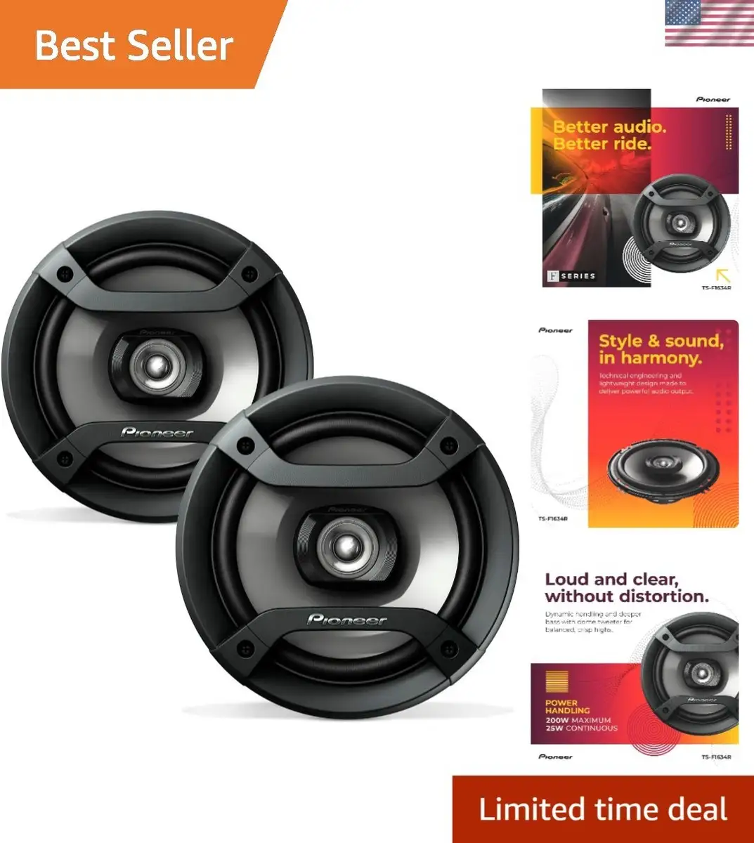 Pioneer TS-F1634R 6.5 inch 2-way car speakers