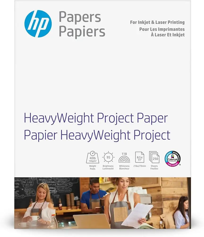 HP HeavyWeight Project Paper close-up showing matte texture