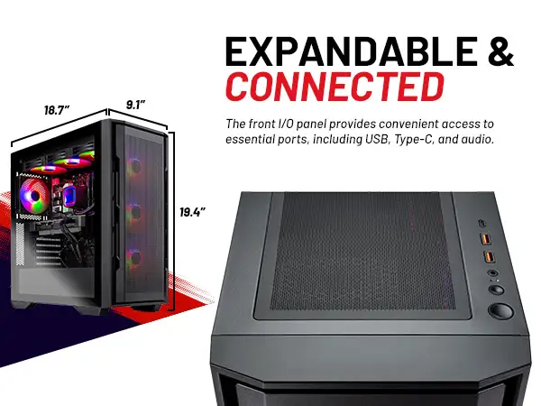 Skytech Rampage desktop gaming setup with peripherals