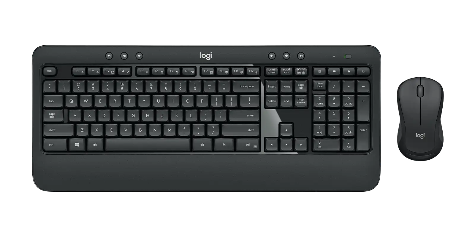 Logitech MK540 wireless keyboard close-up palm rest