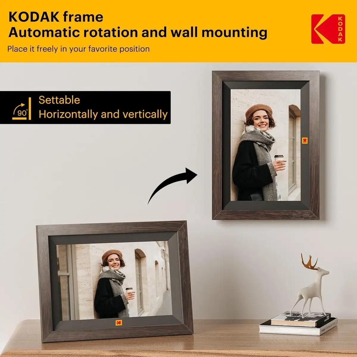 Kodak 10.1 Inch WiFi Digital Picture Frame display in use