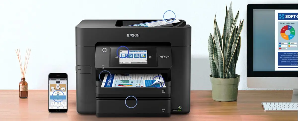 Epson WF-4830 wireless printer front view