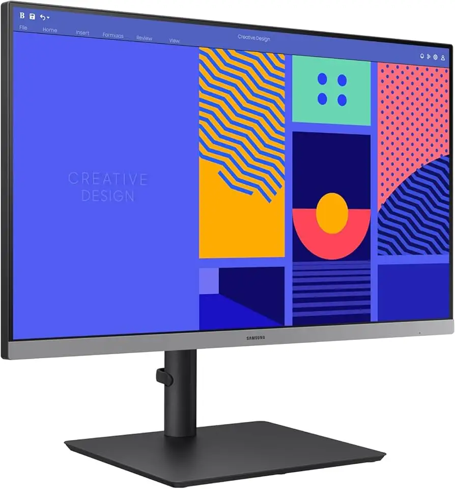 Samsung S43GC monitor showing ports and stand
