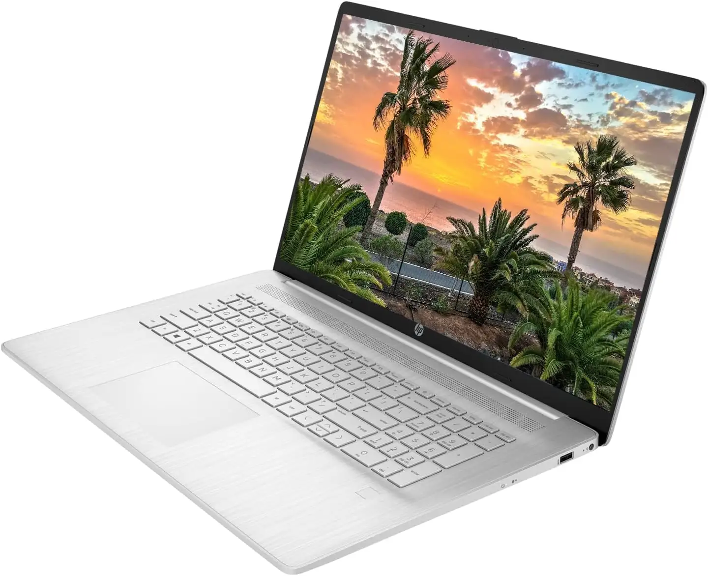 HP 17 Laptop front view with keyboard