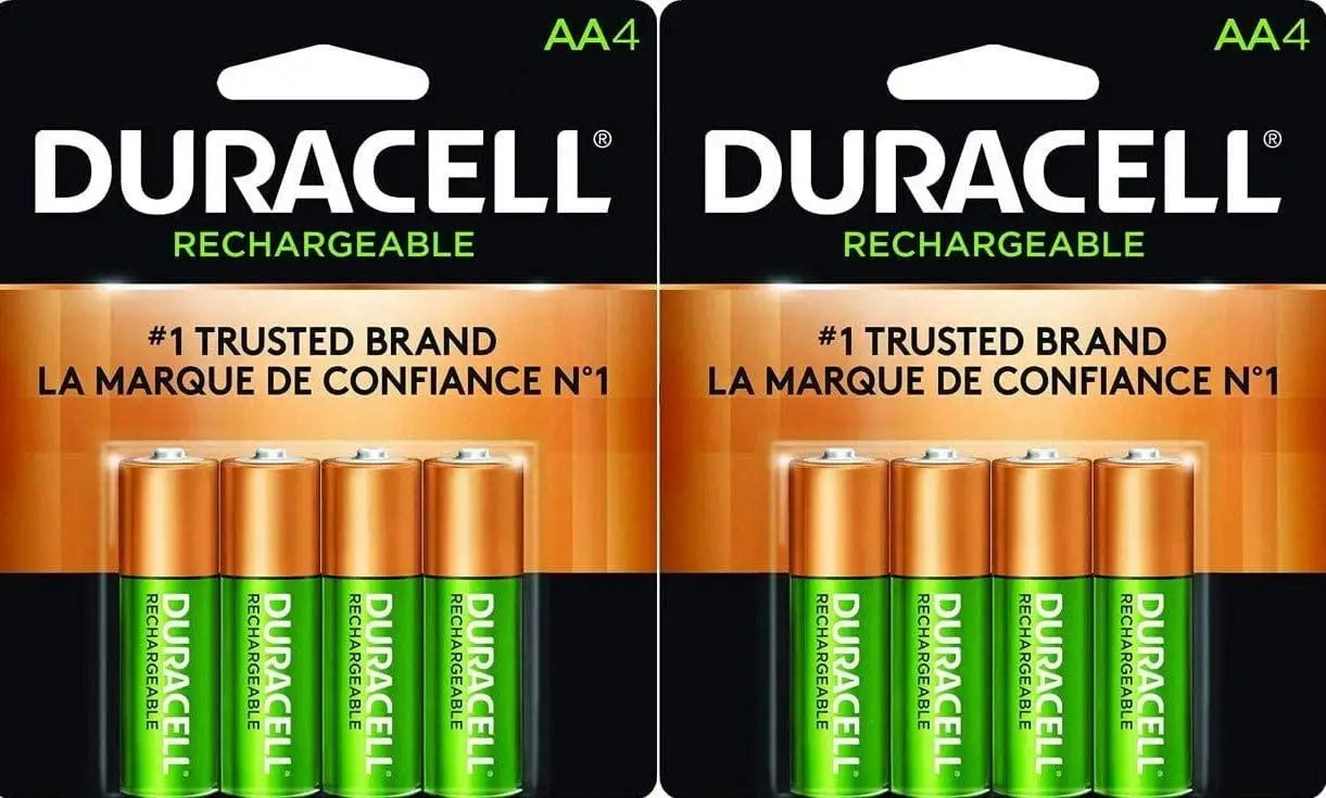 Duracell AA rechargeable battery close-up packaging