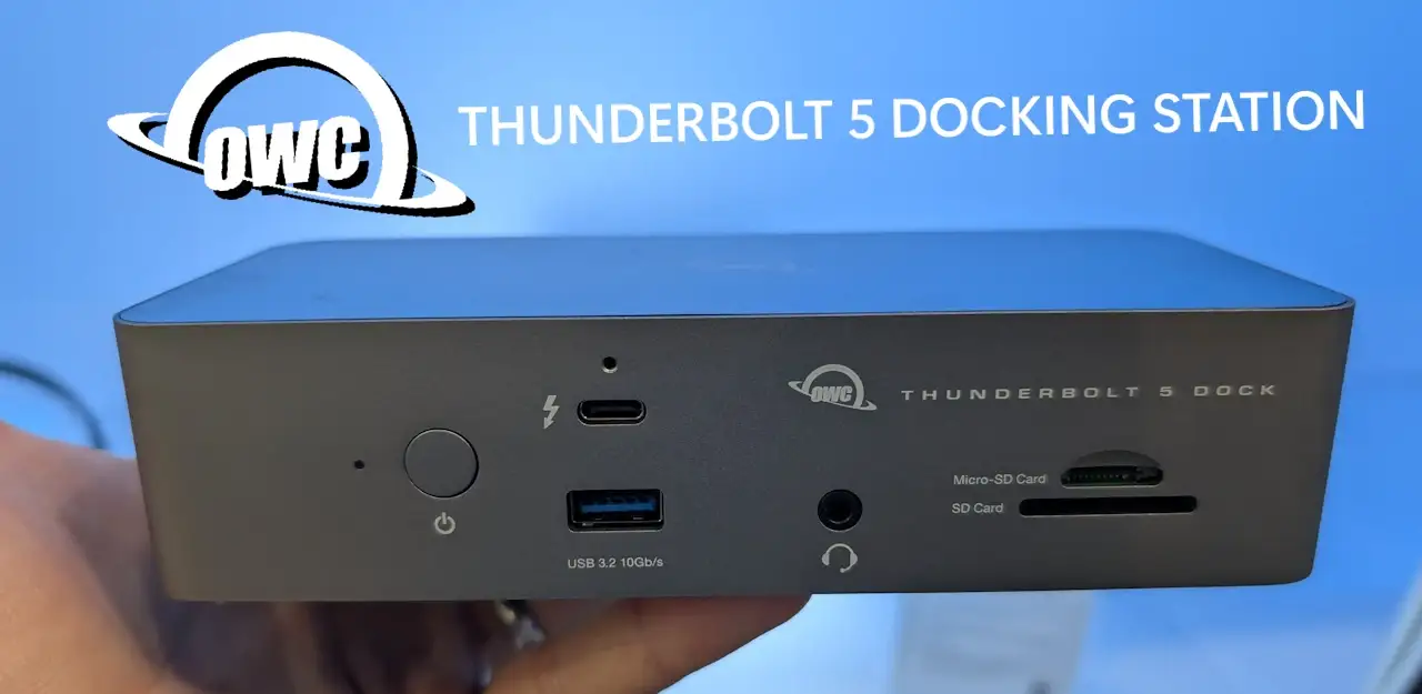 OWC Thunderbolt 5 Hub setup with multiple monitors