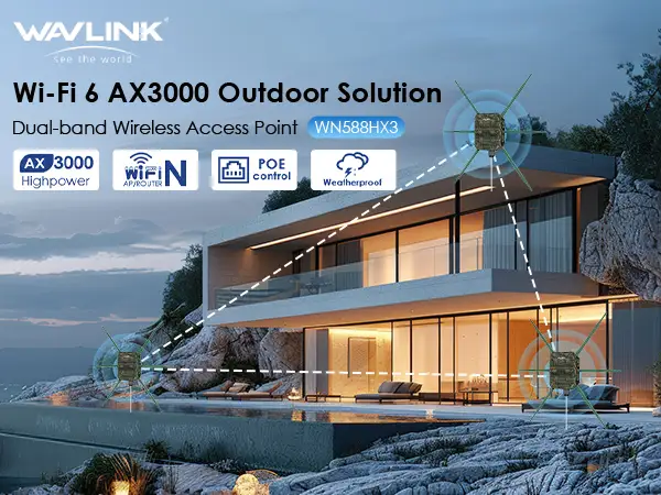 WAVLINK AX3000 outdoor extender installation example