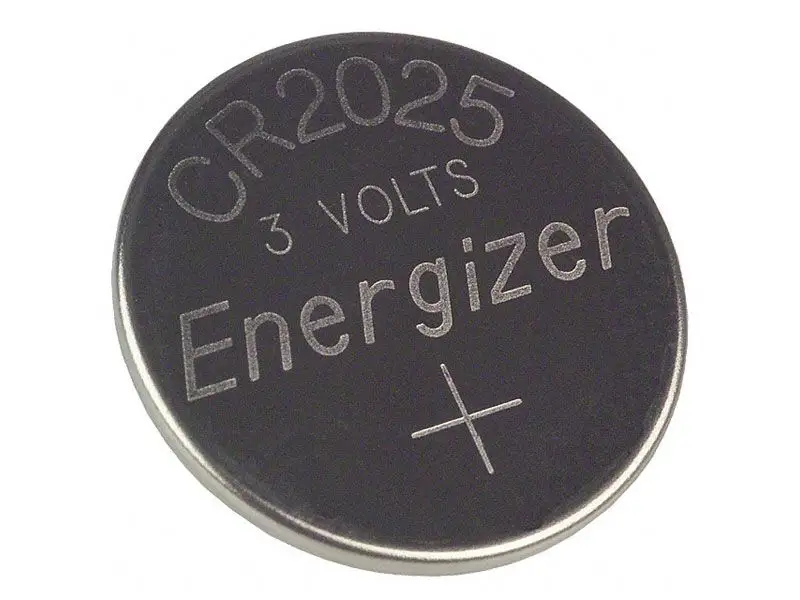 Energizer CR2025 coin cell close-up
