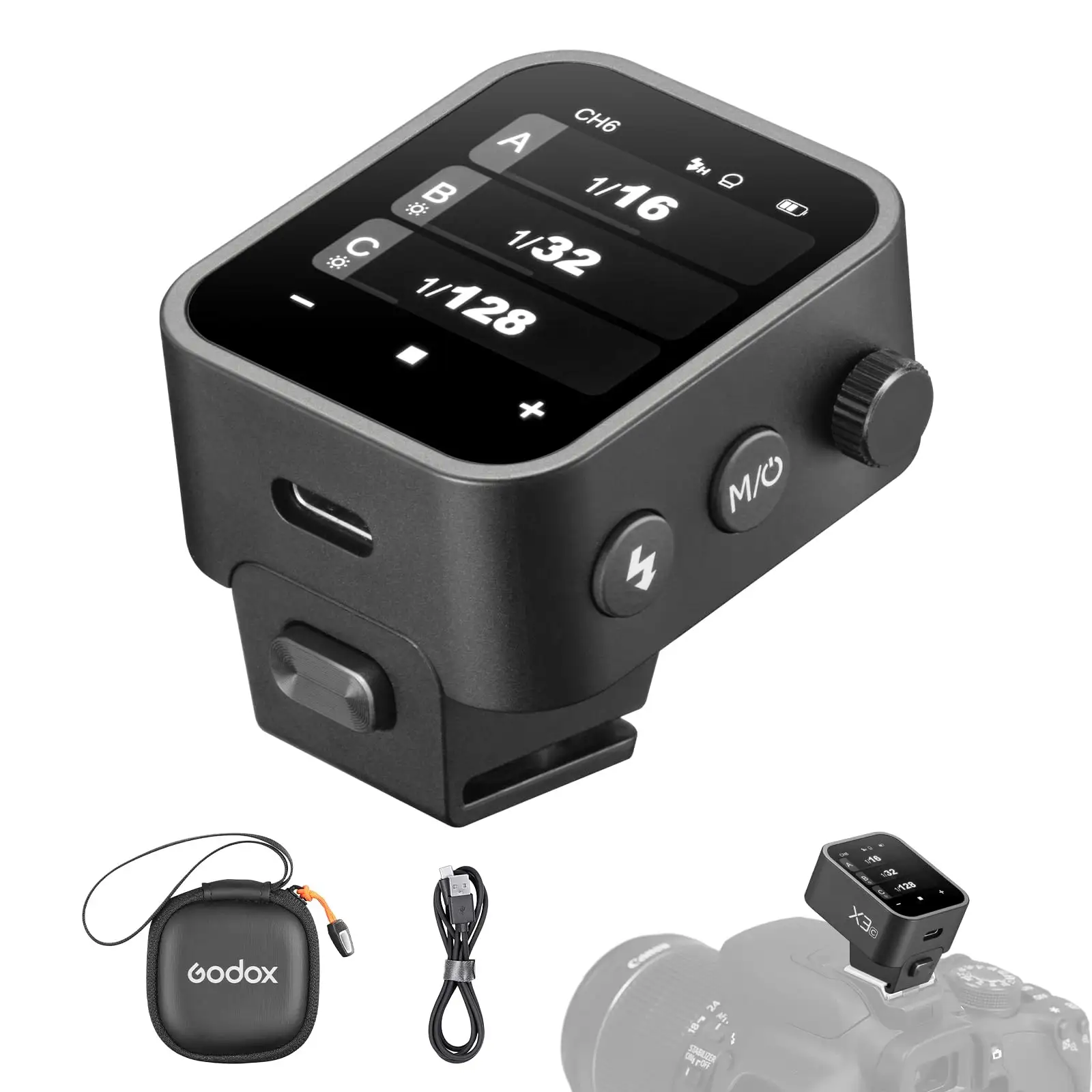 Godox X3C Flash Trigger Canon hot shoe view