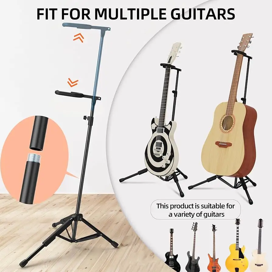 Amazon Basics folding guitar stand side view