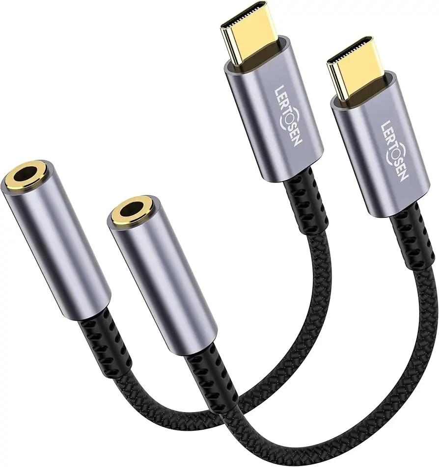 Samsung USB-C to 3.5mm adapter close-up view
