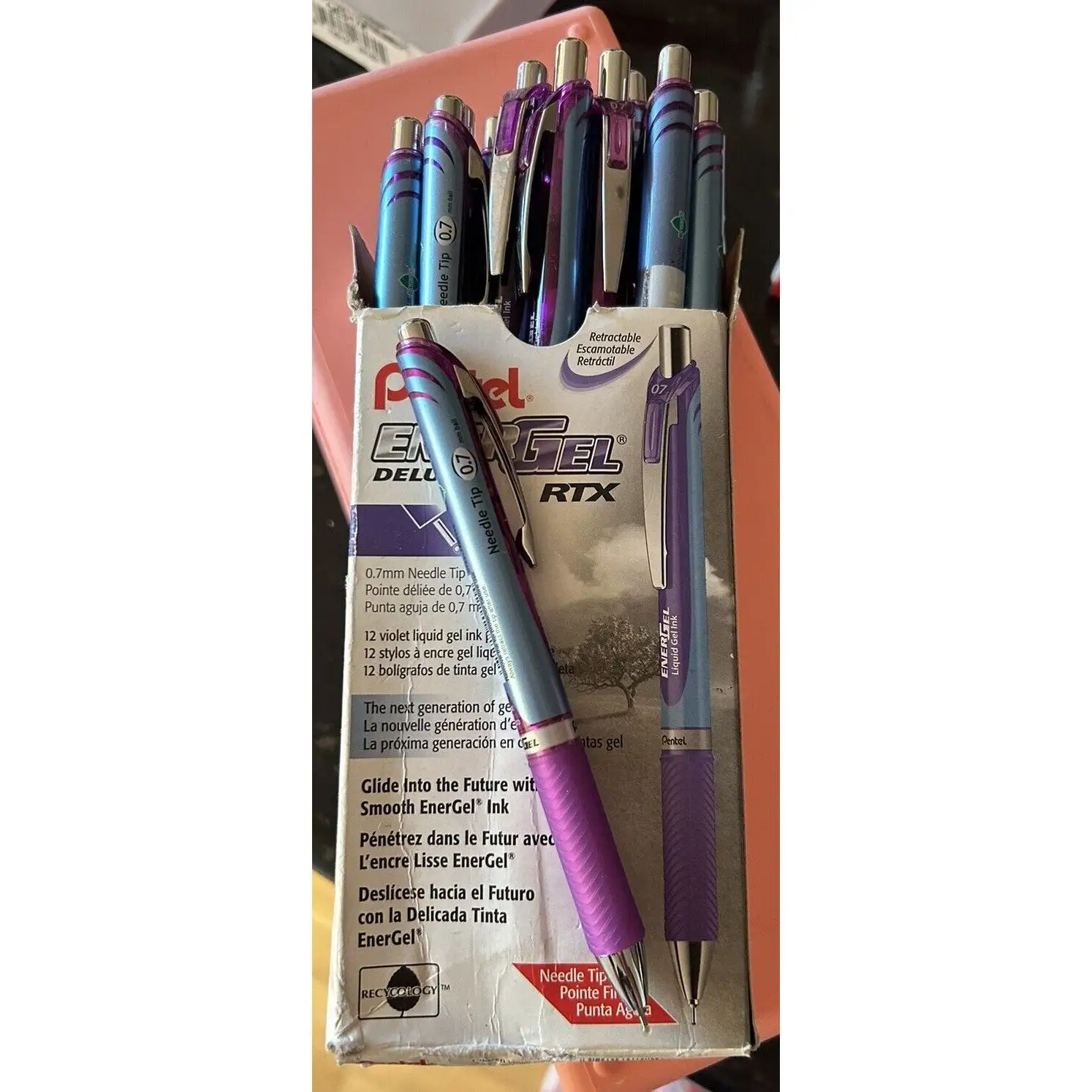 Pentel EnerGel Deluxe RTX gel pen in multiple colors