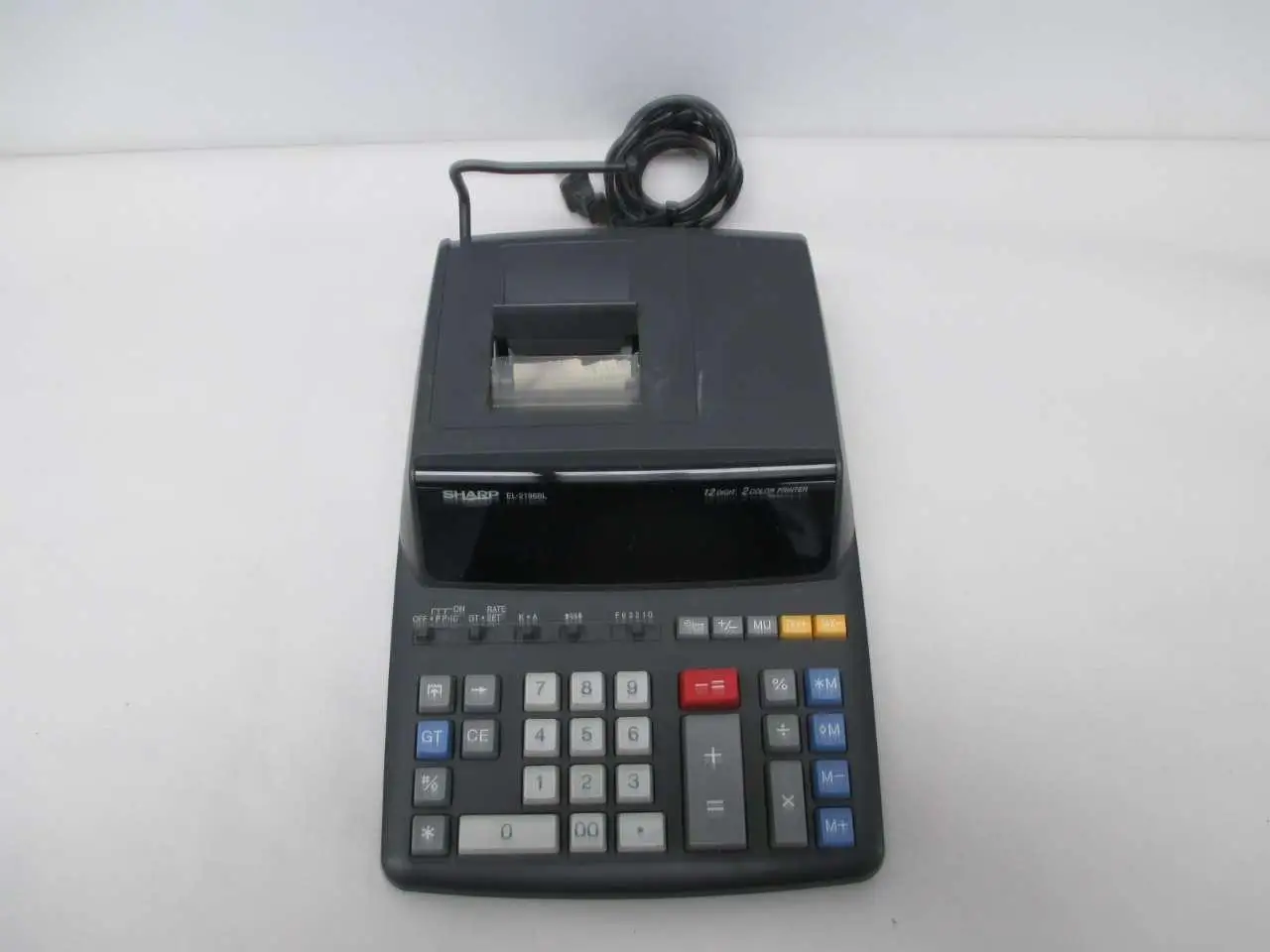 Sharp ELT3301 calculator showing large print mode output
